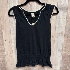 Free People embroidered ruffle tank top